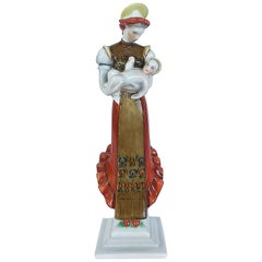 Herend Porcelain Figurine Peasant Madonna with Child "Matyo Madonna”