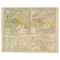 Cartes du monde antique et l'affiche de Noébé, 1820