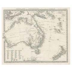 German Antique Map of Australia and New Zealand, 1857