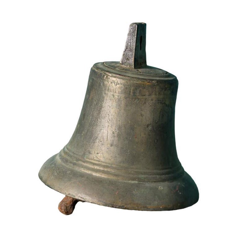 Antique English Bronze Bell For Sale