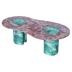 Maison Giovannozzi, table à manger « MARAGNON » en marbre et quartzite, Italie