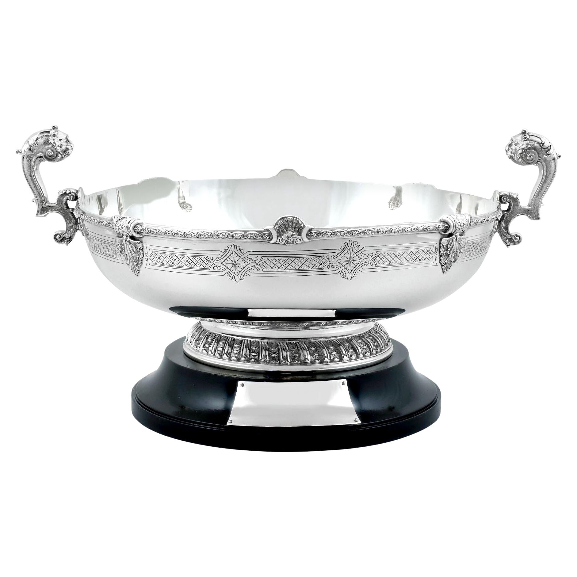 Antique George VI Sterling Silver Presentation Bowl by Reid & Sons Ltd For Sale