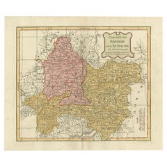 Antique Map of Bavaria in Southern Germany and Austria, 1806