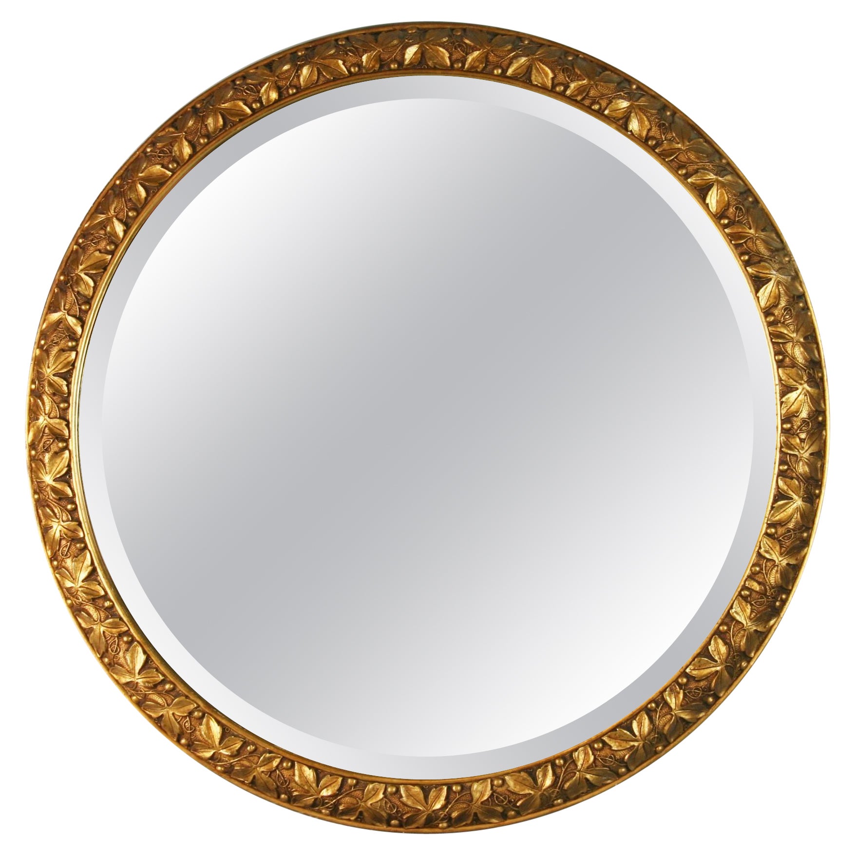 Antique Arch Top Oak Mirror with Beveled Glass 1920 For Sale at 1stDibs