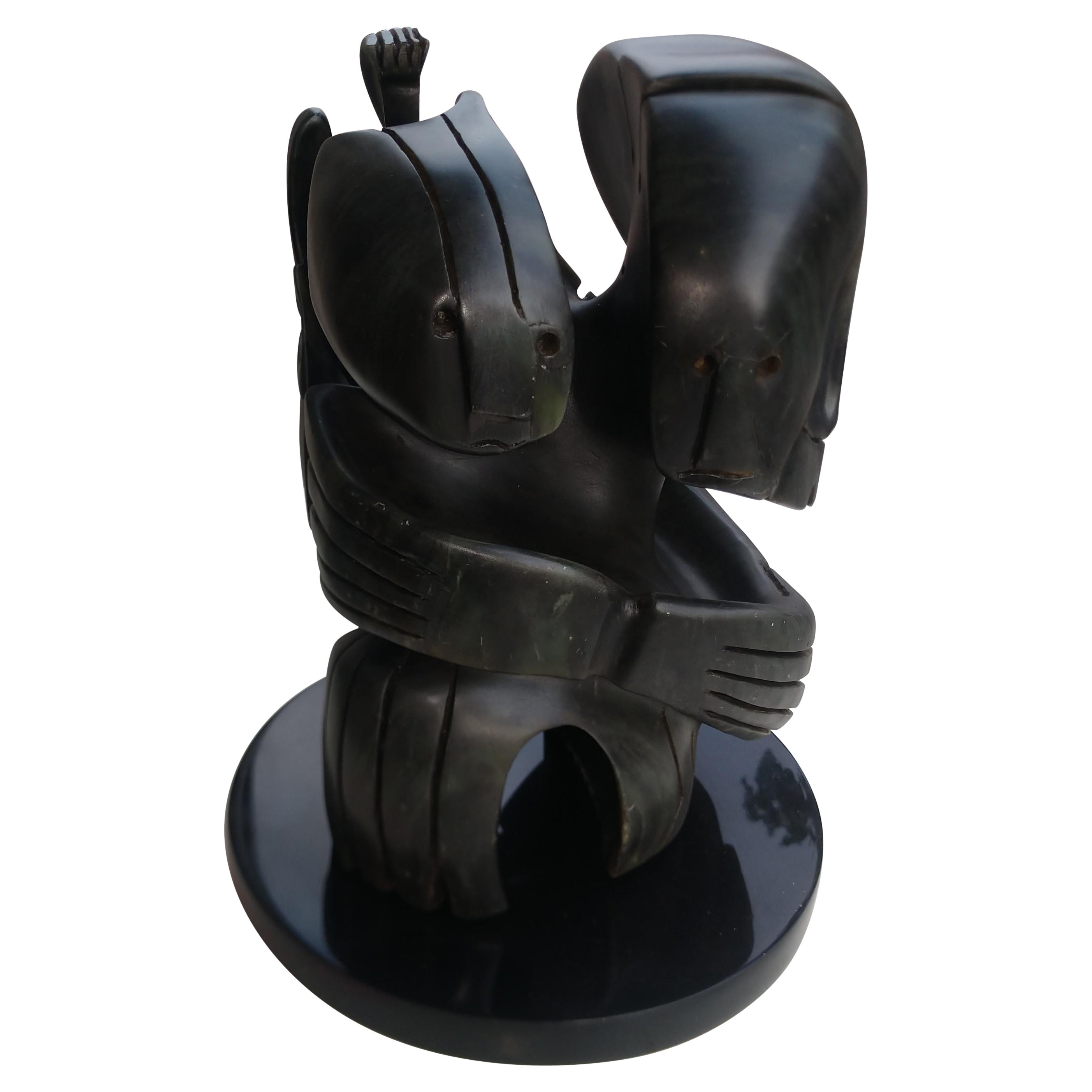 Mid Century Abstract Sculptural Carved Stone Figures by Louise Abrams