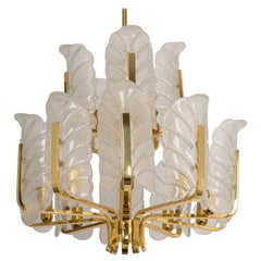 Stunning Large Carl Fagerlund Chandelier Murano Glass Leaves, 1960s