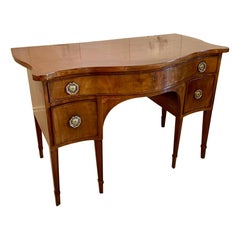 Antique George III 18th Century Mahogany Serpentine Shaped Side/Vanity Table