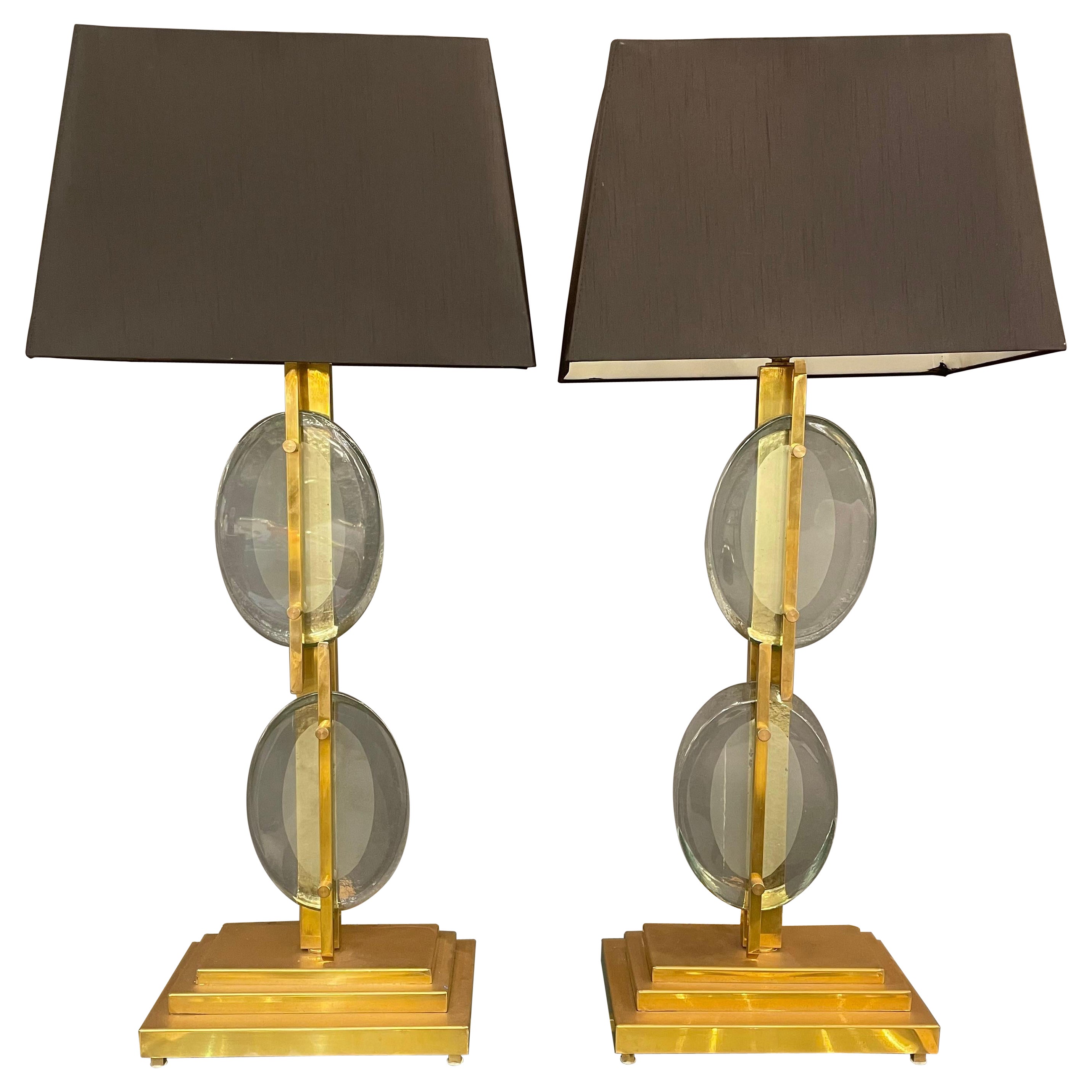 Pair Of Italian Table Lamps In Brass, 1stdibs Brass Table Lamps