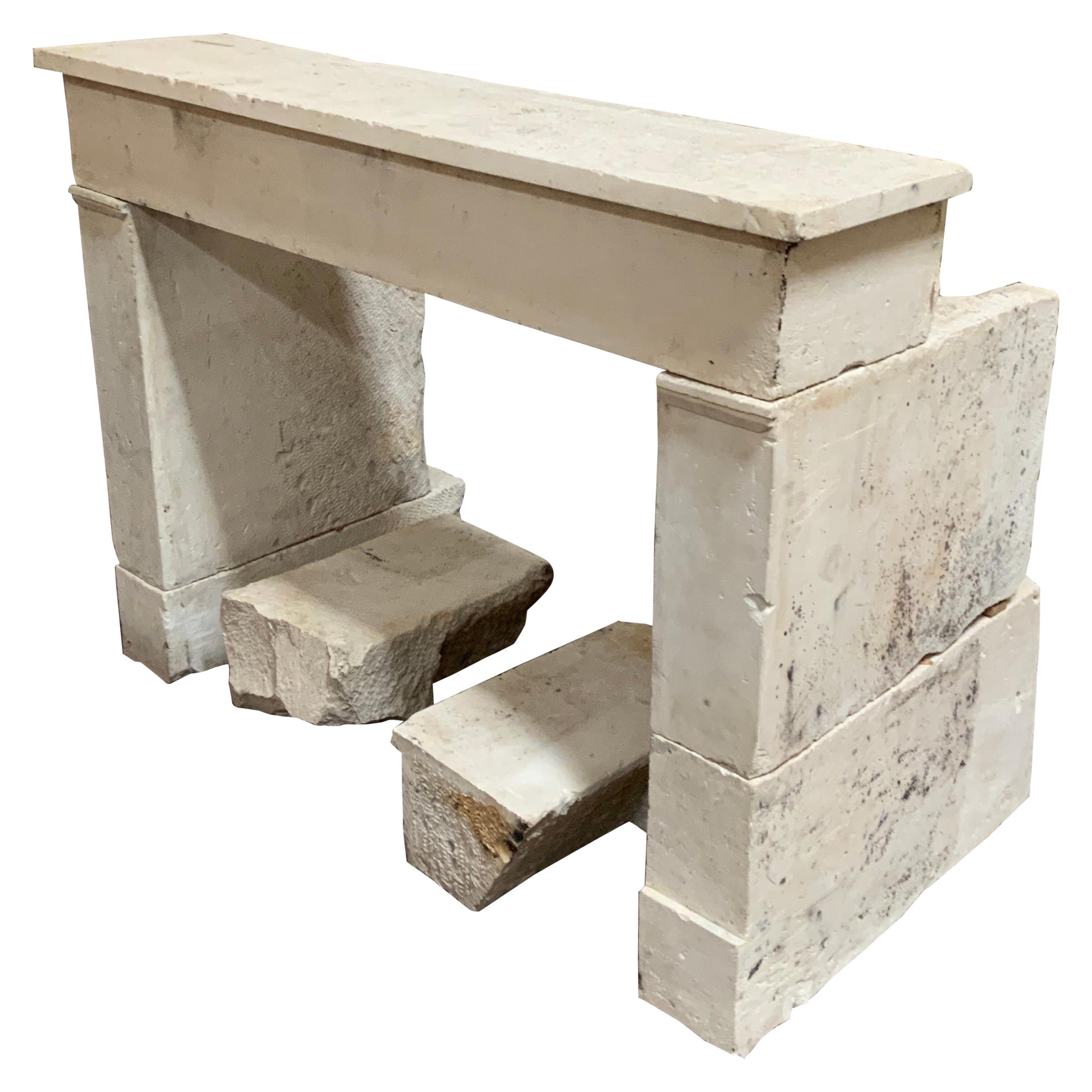 Mid 19th Century Limestone Mantel