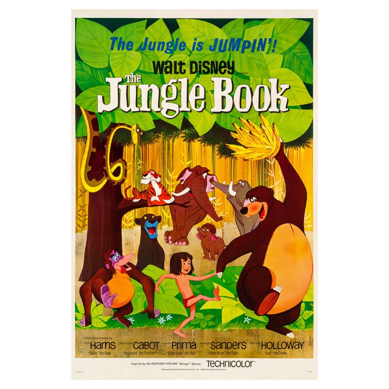 'The Jungle Book' Original Vintage Movie Poster, American, 1967 For Sale
