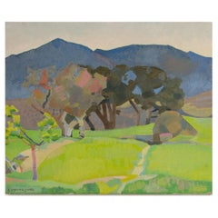 Ernest Yarrow-Jones 'British, b. 1872- d. 1951', "Field with Trees" Painting