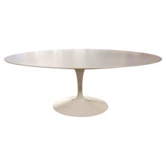 Used Mid-Century Modern Eero Saarinen Signed Knoll Oval Tulip Dining Table 1950s