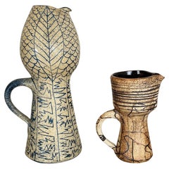 Set of 2 Ceramic Studio Pottery Vase by Gerhard Liebenthron, Germany, 1980s