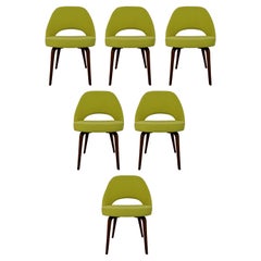 Mid-Century Modern Set of 6 Saarinen Executive Knoll Boucle Dining Chairs