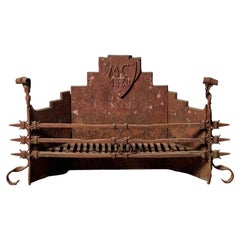 Large Used Cast Iron Fire Grate