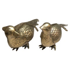 Pair of Male and Female Brass Birds