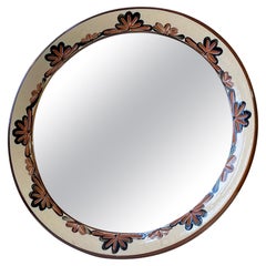 Midcentury Circular Wall Mirror in Ceramic by Zoltan Kiss for Knabstrup, 1960s