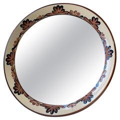 Vintage Midcentury Circular Wall Mirror in Ceramic by Zoltan Kiss for Knabstrup, 1960s