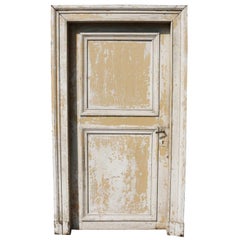 Set of Four Antique Oak Doors with Frames and Architrave