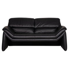 De Sede Leather Sofa Blue Two-Seater Couch