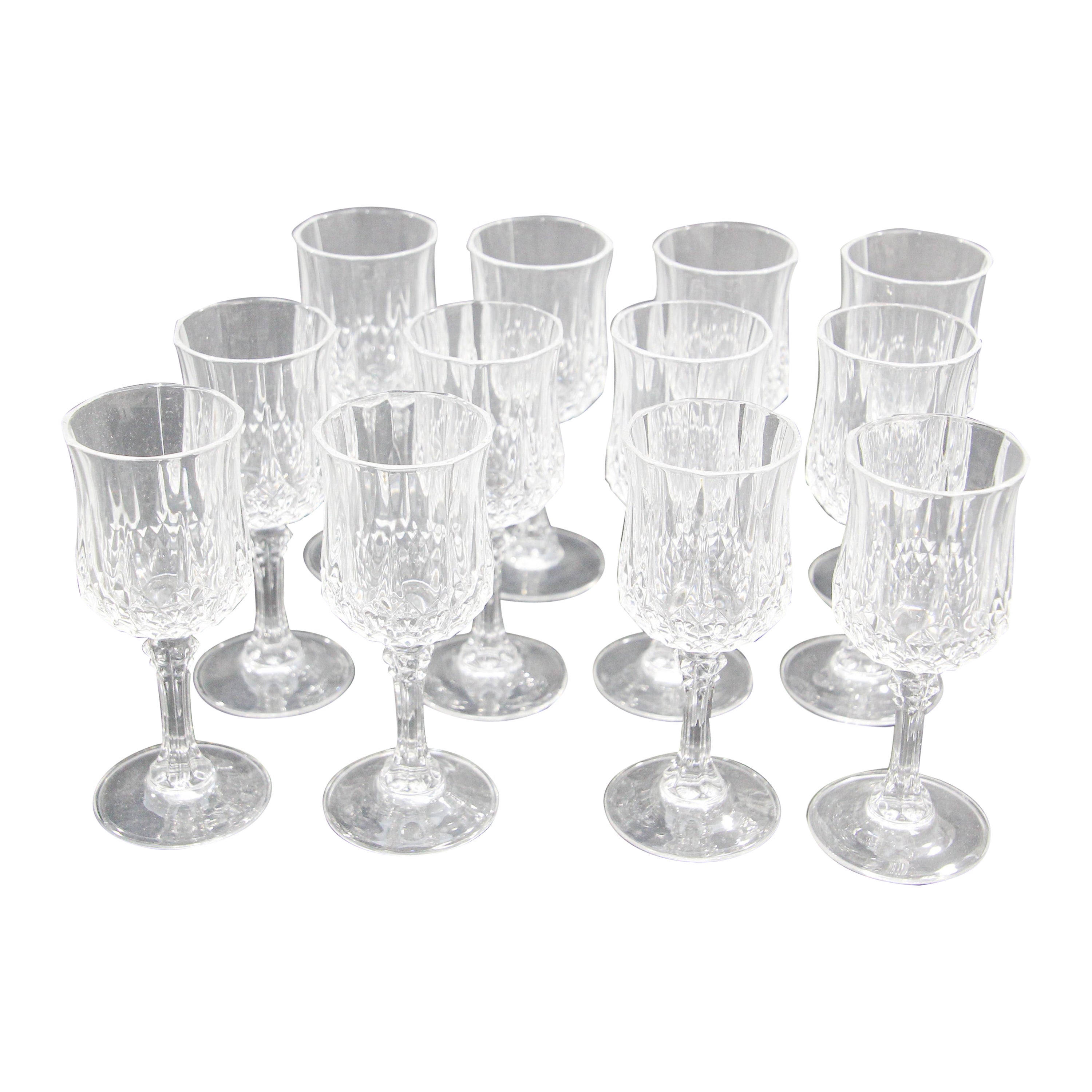 Crystal D' Arques Longchamp Footed Drinking Glasses, set of 12