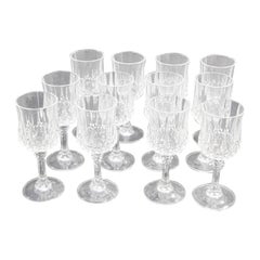 Vintage Crystal D' Arques Longchamp Footed Drinking Glasses, set of 12