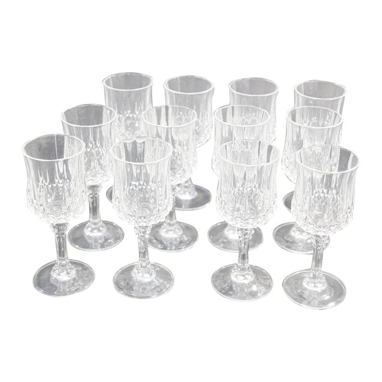 Crystal D' Arques Longchamp Footed Drinking Glasses, set of 12 at 1stDibs