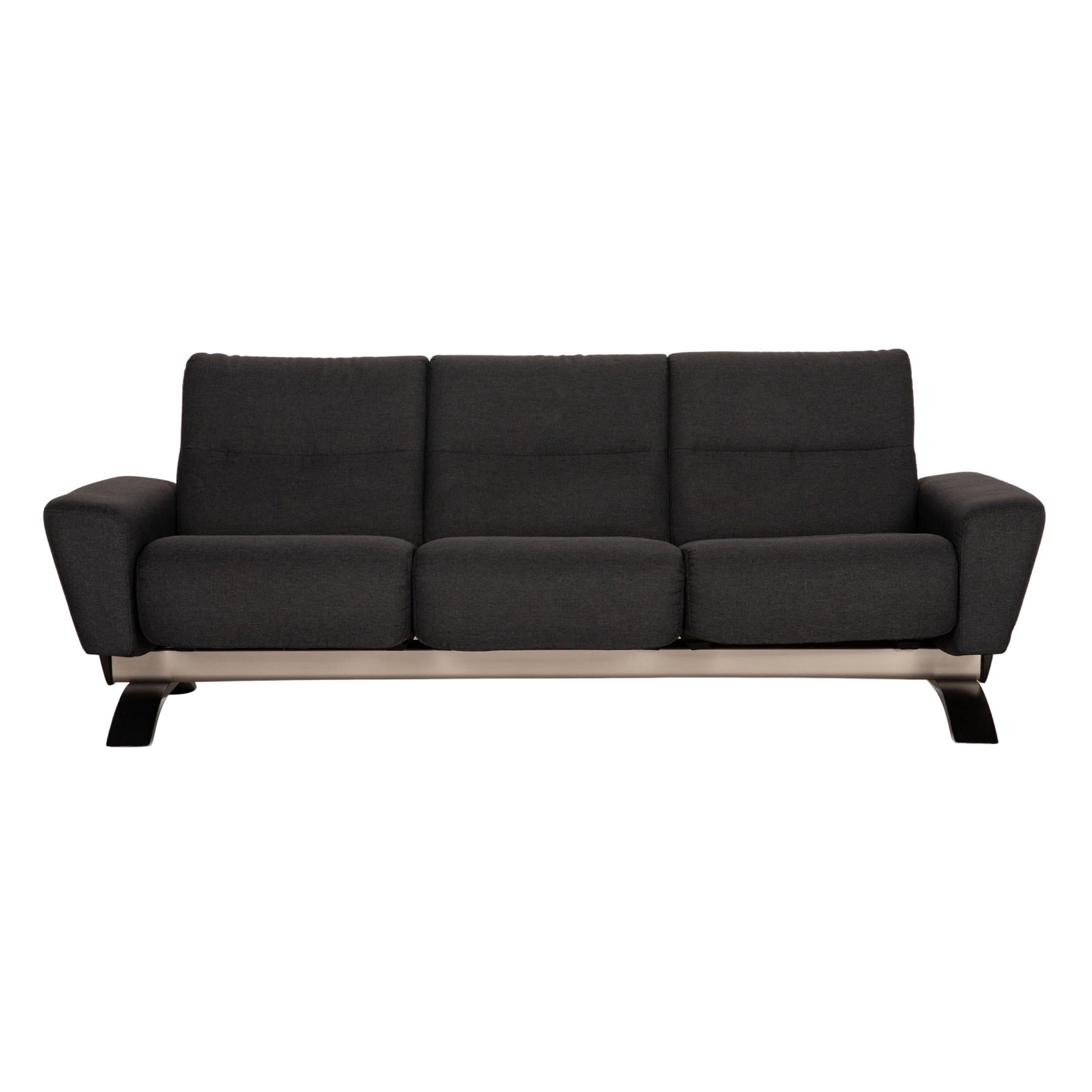 Stressless You Julia Fabric Sofa Gray Three Seater Couch For Sale at 1stDibs