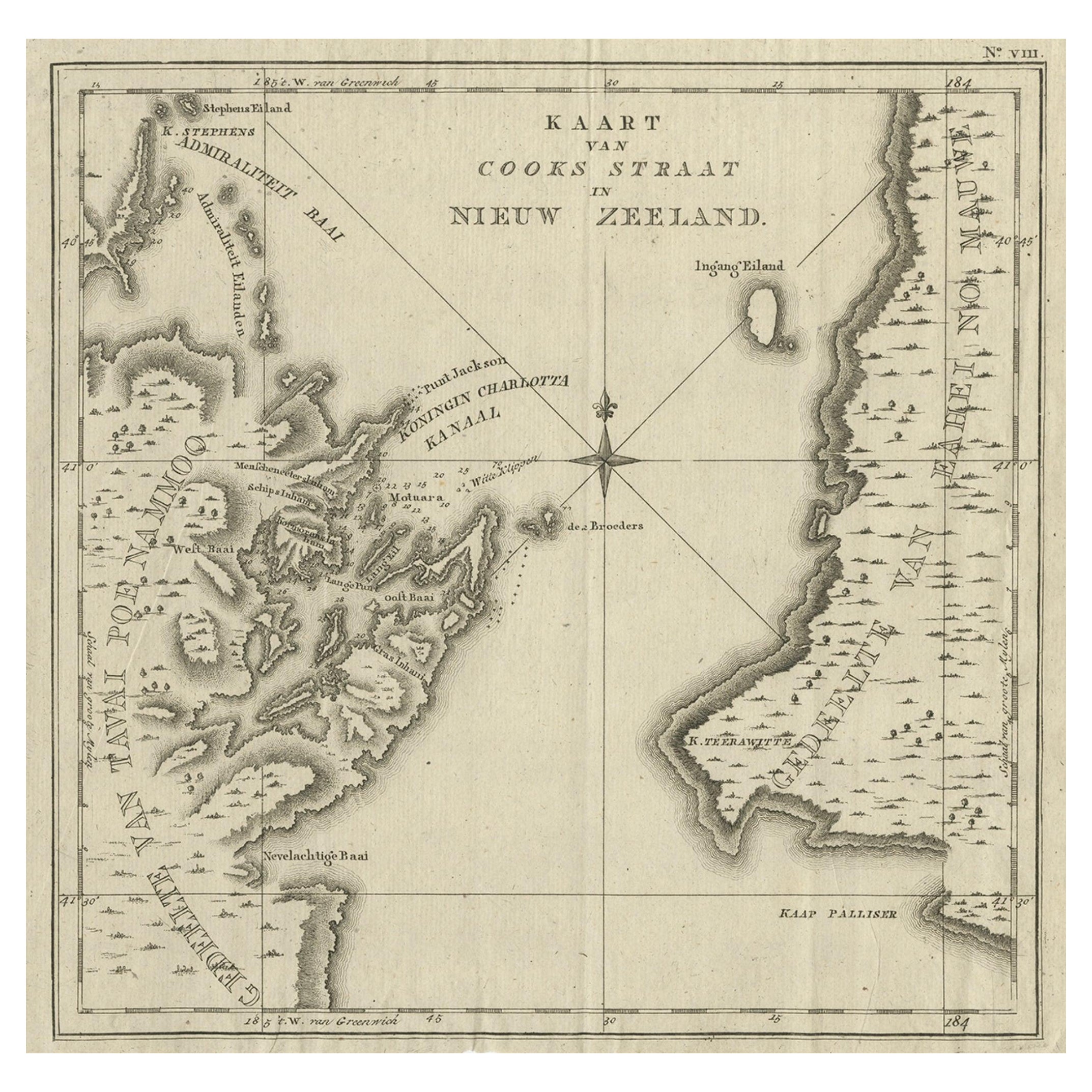 Old Map of Cook's Discovery and Charting of the East Coast of Australia, 1803 For Sale at 1stDibs