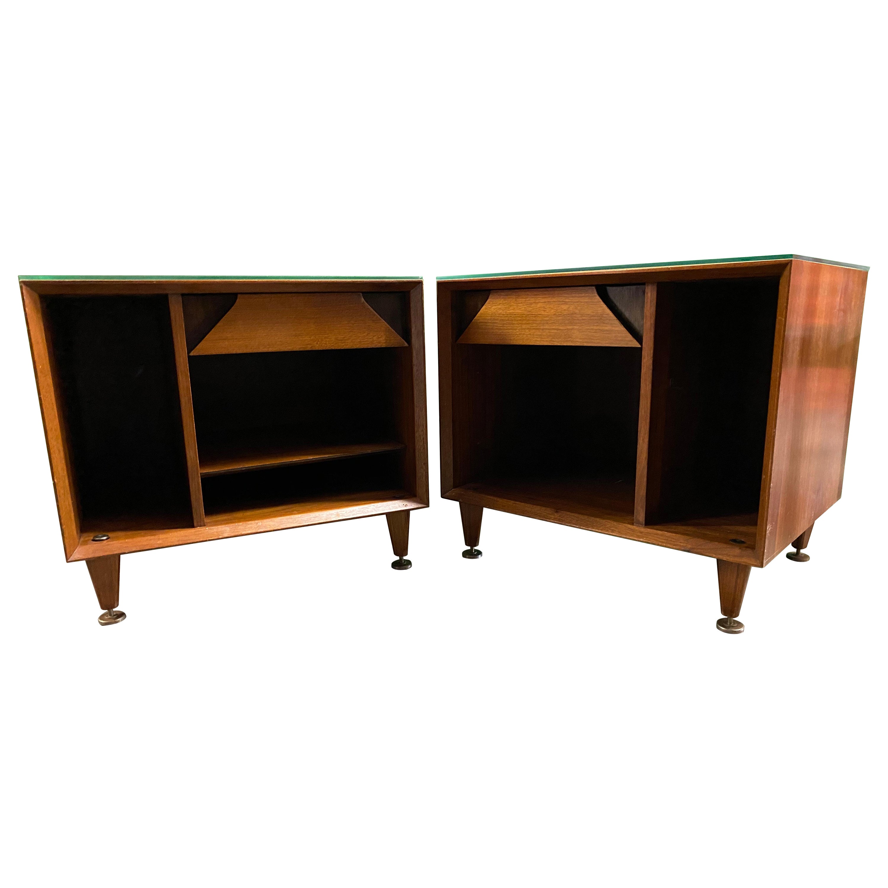 Pair of Mid-Century Modern Walnut Nightstands by Marc Berge for Grosfeld House For Sale