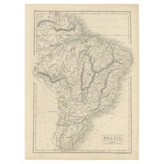 Used Map of Brazil with Original Outline Hand-Colouring, c.1844