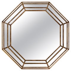 Octagonal Gilt Cushioned Mirror