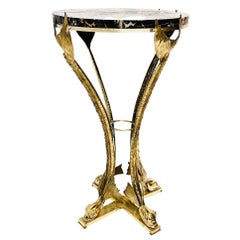 Bronze and Porter Marble Top Gueridon by Jacques Duval Brasseur