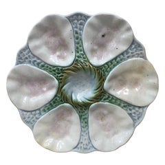 French Majolica Oyster Plate Orchies, circa 1900