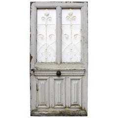 19th Century Oak Front Door with Iron Grills