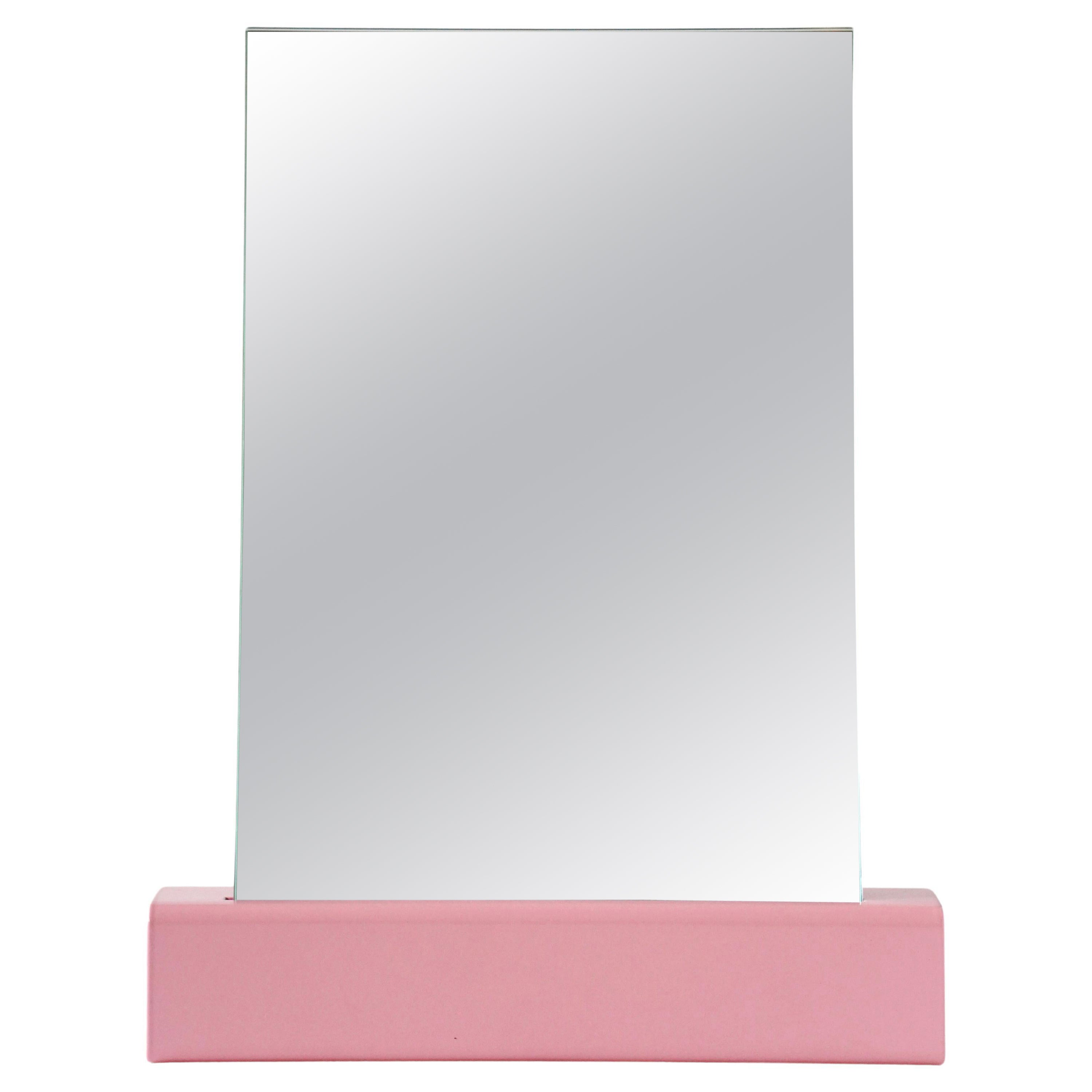 Industrial Pink Wall Mirror, Mirror One Collection Medium Basic'Without Plateau'