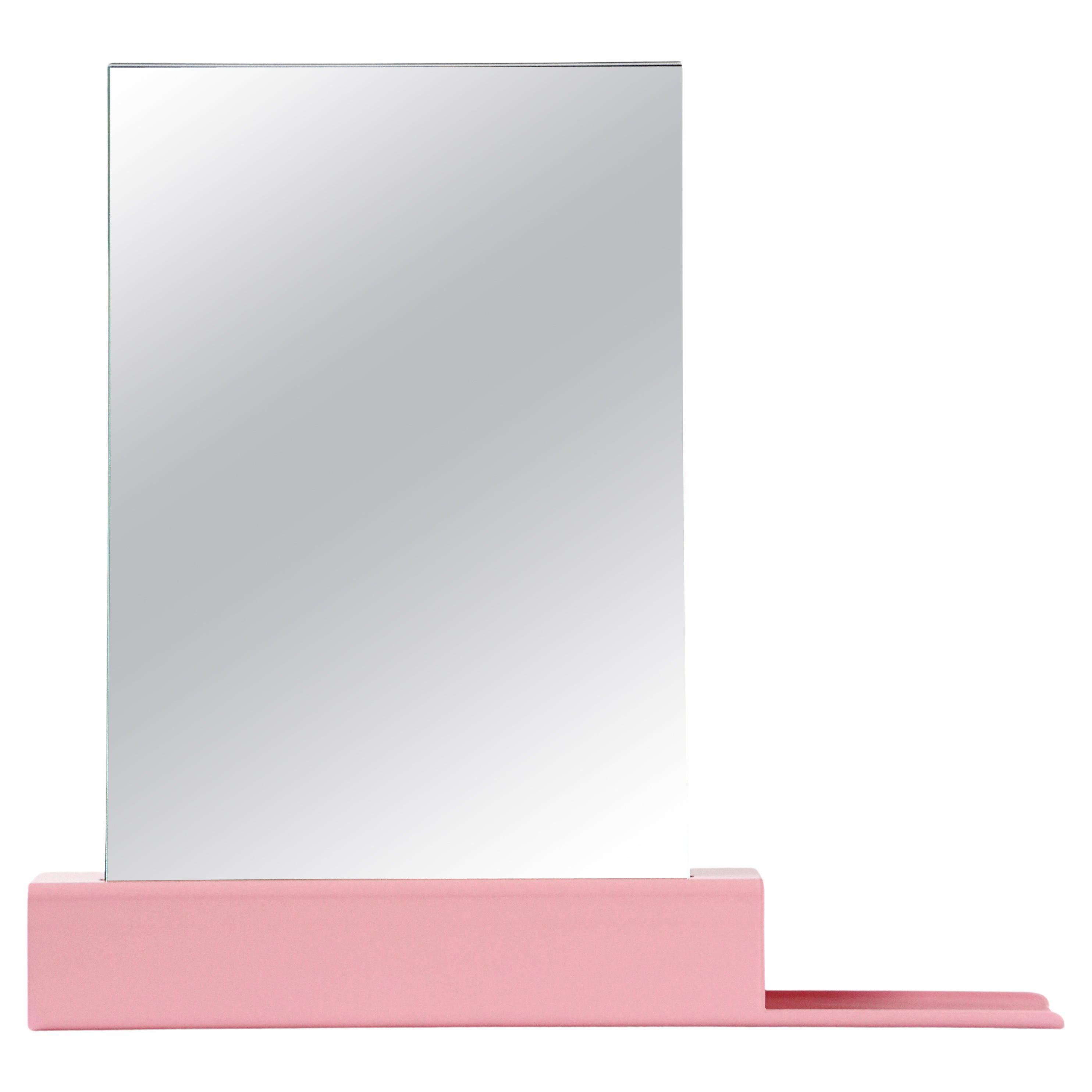 Industrial Pink Wall Mirror, Mirror One Collection Medium Plateau Right