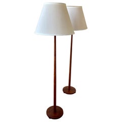 Pair of Danish Modern Solid Rosewood Rare Floor Lamps