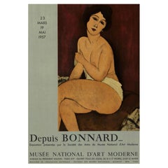 Original Vintage Fine Art Exhibition Poster MODIGLIANI DEPUIS BONNARD, 1957