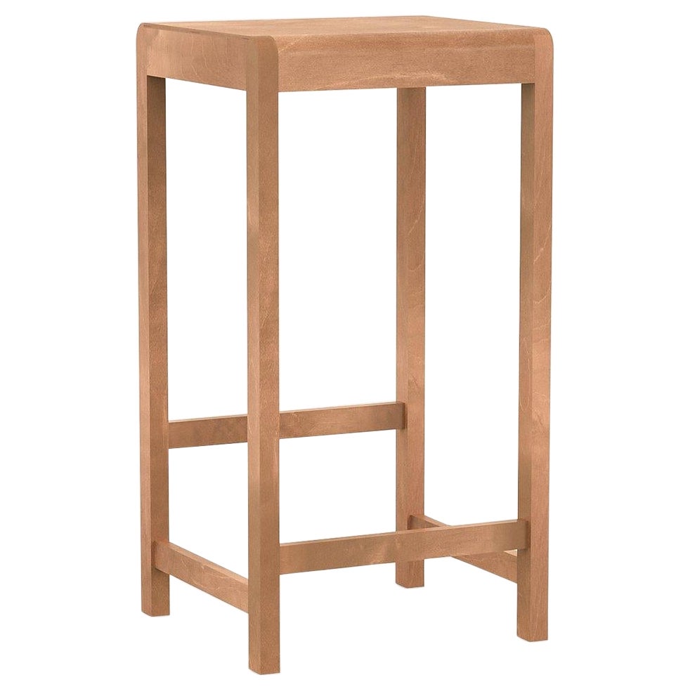 Minimal Design H76 Stool 01 in Warm Brown Wood For Sale