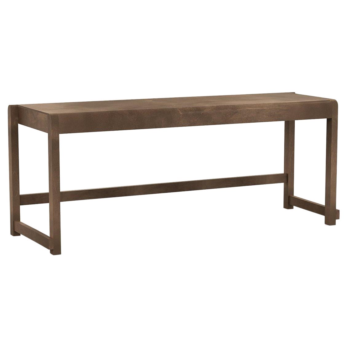 Minimal Scandinavian Design Bench 01 in Dark Wood For Sale