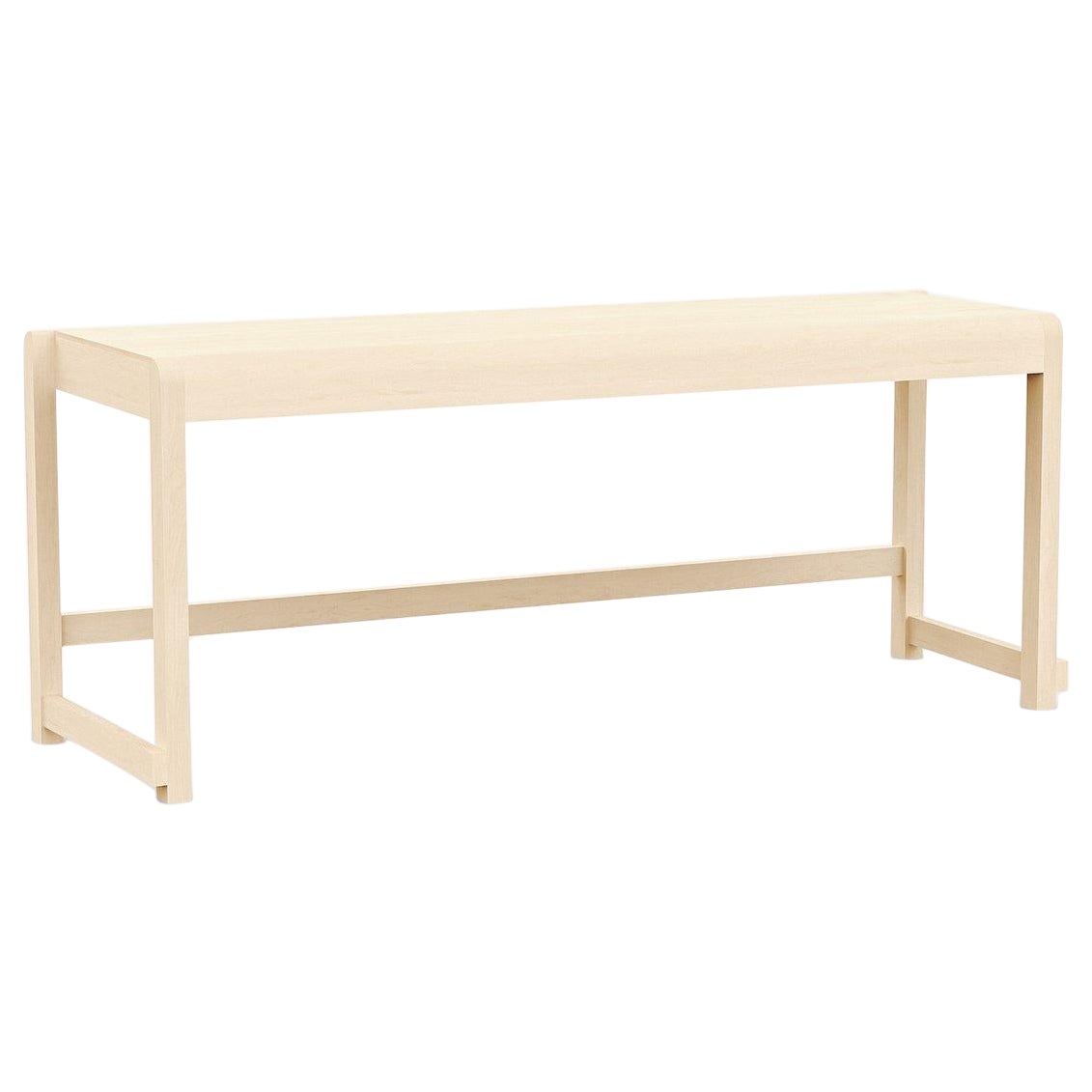 Minimal Scandinavian Design Bench 01 in Natural Wood For Sale
