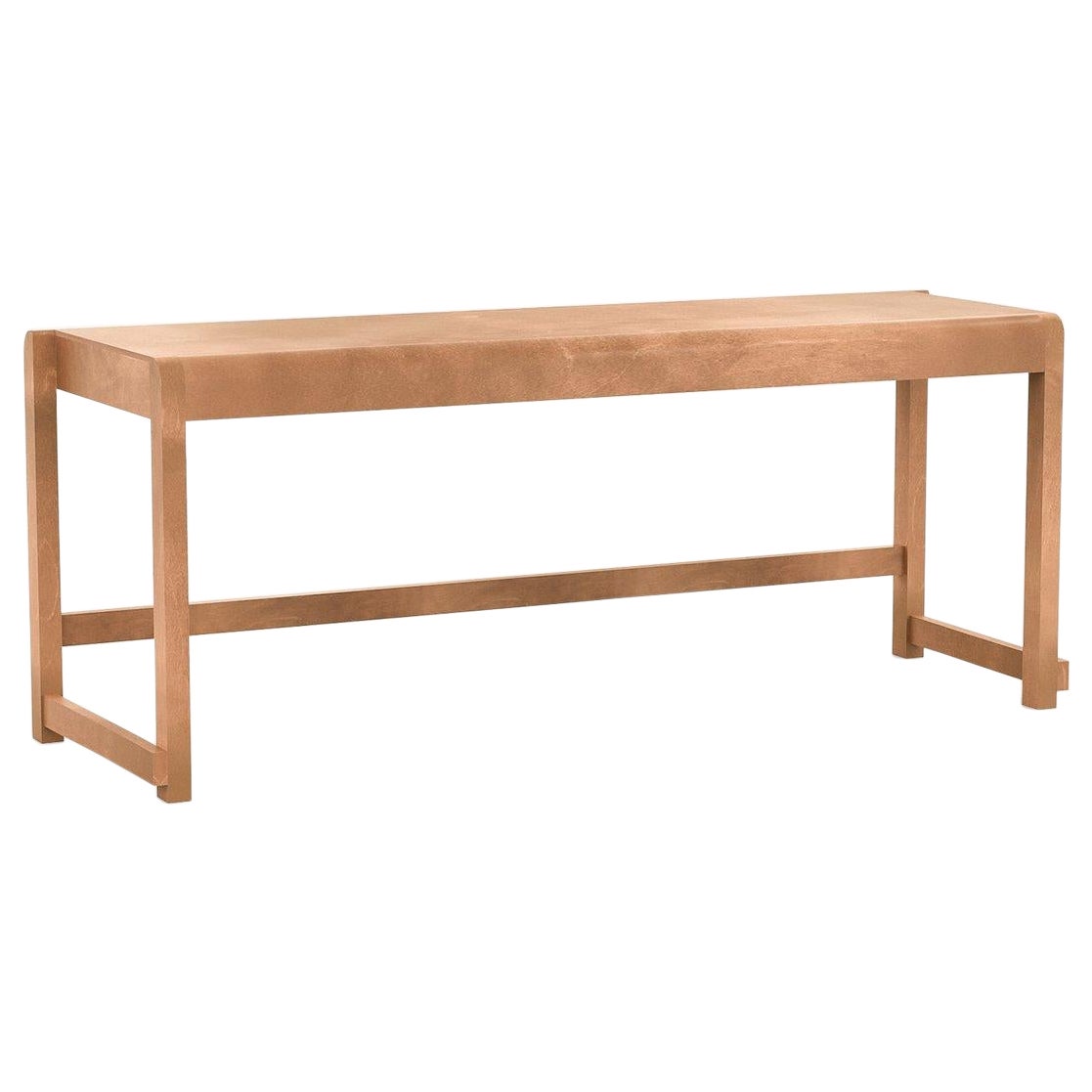 Minimal Scandinavian Design Bench 01 in Warm Brown Wood For Sale