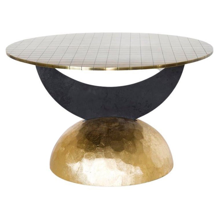 Metal Half Moon Coffee Table I By Rooms Studio For Sale