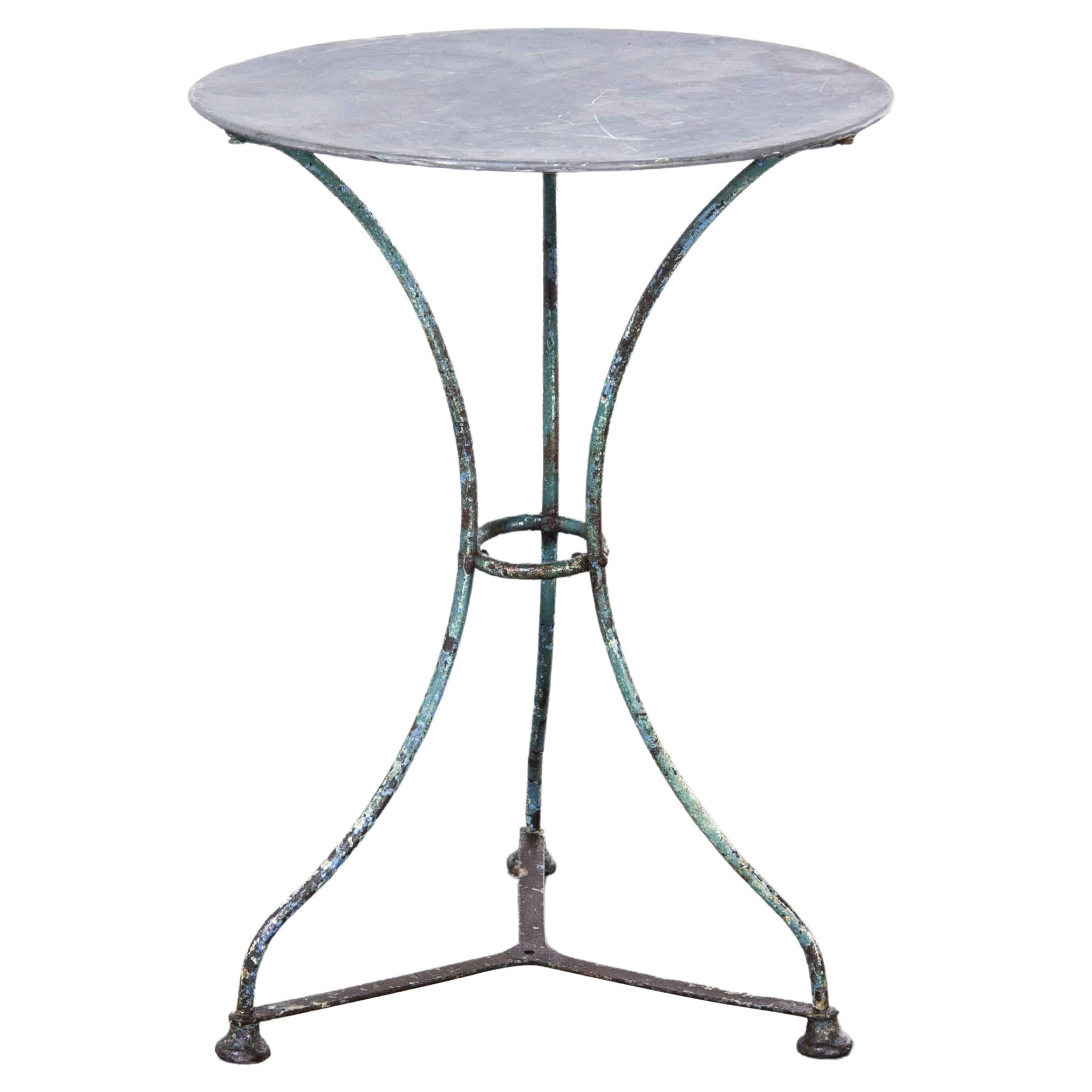 Cool Industrial Distressed Wood Table with Metal Legs For Sale at 1stDibs