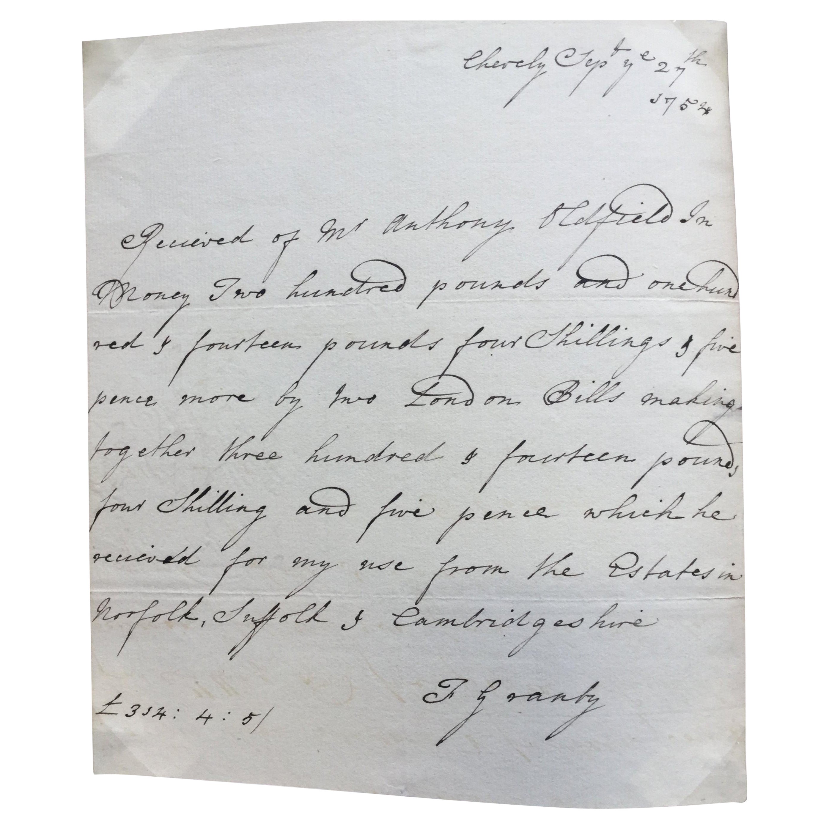 British Nobility Historical Autographs and Letters For Sale