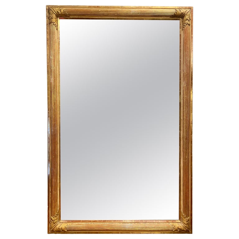Large Antique French Gold Gilt Mirror at 1stDibs