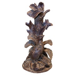 1970s Spanish "Bird on Tree" Hand Carved Wooden Sculpture