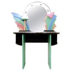 Retro Mid-Century Modern Memphis Style Dressing Table/ Vanity in Lacquered Wood, 1960s