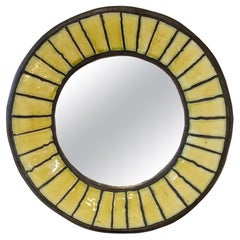 Odette Dijeux Ceramic Wall Mirror, circa 1950, Belgium